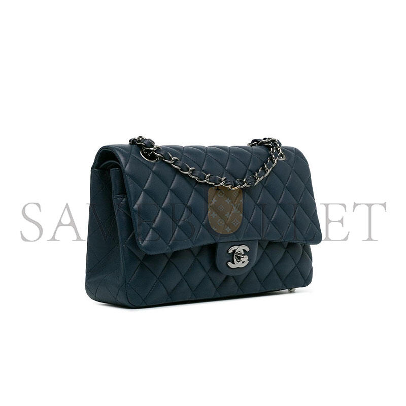 CHANEL BLUE MEDIUM CLASSIC LAMBSKIN DOUBLE FLAP BAG A01112 (25*15*6cm)